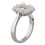 Square Diamond Frame Engagement Ring Setting in 14kt White Gold