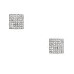 Square Diamond Stud Earrings in 14kt White Gold