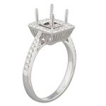 Square Halo Frame Diamond Engagement Ring in 14kt White Gold