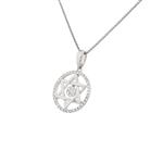 Star of David in Circle of Life Pendant in 14kt White Gold
