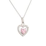 Forever Diamonds Sterling Silver Gemstone Heart Pendant