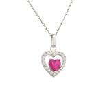 Sterling Silver Gemstone Heart Pendant