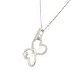 Sterling Silver Twin Hearts Pendant