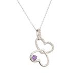 Forever Diamonds Sterling Silver Twin Hearts Pendant