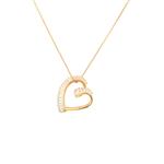 Forever Diamonds Swirly Open Heart Pendant in 14kt Gold