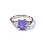 Lab Created Amethyst Diamond Ring