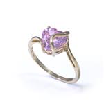 Forever Diamonds Heart Shaped Pink Sapphire Ring in 14kt Gold 