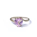 Heart Shaped Pink Sapphire Ring in 14kt Gold 