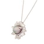 Tahitian Pearl Diamond Pendant in 14kt White Gold