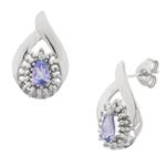 Tanzanite Diamond Drop Earrings in 14kt White Gold