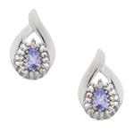 Forever Diamonds Tanzanite Diamond Drop Earrings in 14kt White Gold