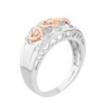 Three Diamond Heart Ring in 14kt Two- Tone Gold