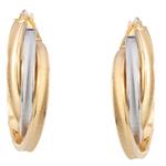 Three Layered Hoop Earrings in 14kt Two Tone Gold