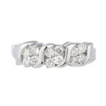 Three Part Diamond Cluster Ring in 14kt White Gold