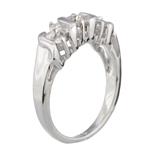 Three Part Diamond Cluster Ring in 14kt White Gold