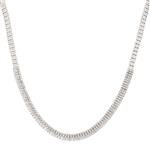 Three Row Diamond Necklace in 14kt White Gold