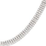 Three Row Diamond Necklace in 14kt White Gold