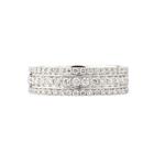 Forever Diamonds Three Row Diamond Wedding Band in 14kt White Gold