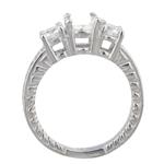 Three Stone Diamond Engagement Ring Setting in 14kt White Gold