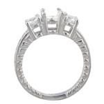 Three Stone Diamond Engagement Ring Setting in 14kt White Gold