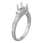 Three Stone Diamond Engagement Ring Setting in 18kt White Gold