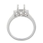 Three Stone Diamond Engagement Ring Setting in 18kt White Gold