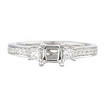 Three Stone Diamond Engagement Ring Setting in 18kt White Gold