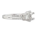 Three Stone Diamond Engagement Ring Setting in 18kt White Gold