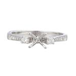 Three Stone Diamond Engagement Ring Setting in 18kt White Gold