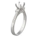 Three Stone Diamond Engagement Ring Setting in 18kt White Gold