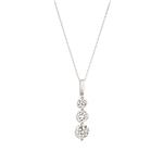 Forever Diamonds Three Stone Diamond Pendant in 14kt White Gold