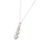 Three Stone Diamond Pendant in 14kt White Gold