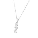 Three Stone Diamond Pendant in 14kt White Gold