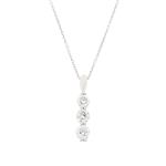 Forever Diamonds Three Stone Diamond Pendant in 14kt White Gold