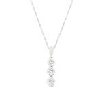 Forever Diamonds Three Stone Diamond Pendant in 14kt White Gold