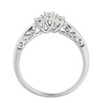 Three Stone Diamond Promise Ring in 10kt White Gold
