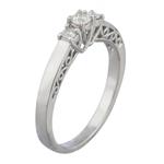 Three Stone Diamond Promise Ring in 10kt White Gold