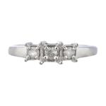 Three Stone Diamond Engagement Ring in 14kt White Gold