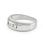 Three Stone Men's Diamond Band in 14kt White Gold. 