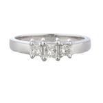 Forever Diamonds Three Stone Princess Cut Diamond Engagement Ring in 14kt White Gold