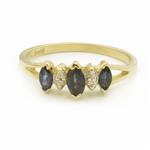 Blue Sapphire Accent Diamond Ring in 14kt Gold