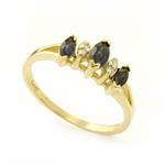 Blue Sapphire Accent Diamond Ring in 14kt Gold