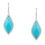 Forever Diamonds Turquoise Drop Earrings in Sterling Silver