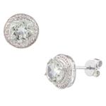 Tourmaline Diamond Stud Earrings in 14kt White Gold