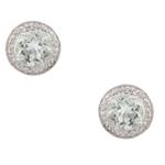 Tourmaline Diamond Stud Earrings in 14kt White Gold