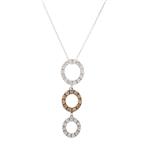 Forever Diamonds Tri-Circle Chocolate Diamond Pendant in 14kt White Gold