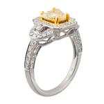 Trillion Cut Canary Yellow Diamond Engagement Ring in 18kt White Gold