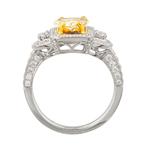 Trillion Cut Canary Yellow Diamond Engagement Ring in 18kt White Gold