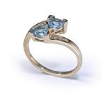 London Blue Topaz Diamond Ring in 10kt Gold
