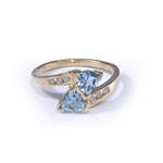 Forever Diamonds London Blue Topaz Diamond Ring in 10kt Gold